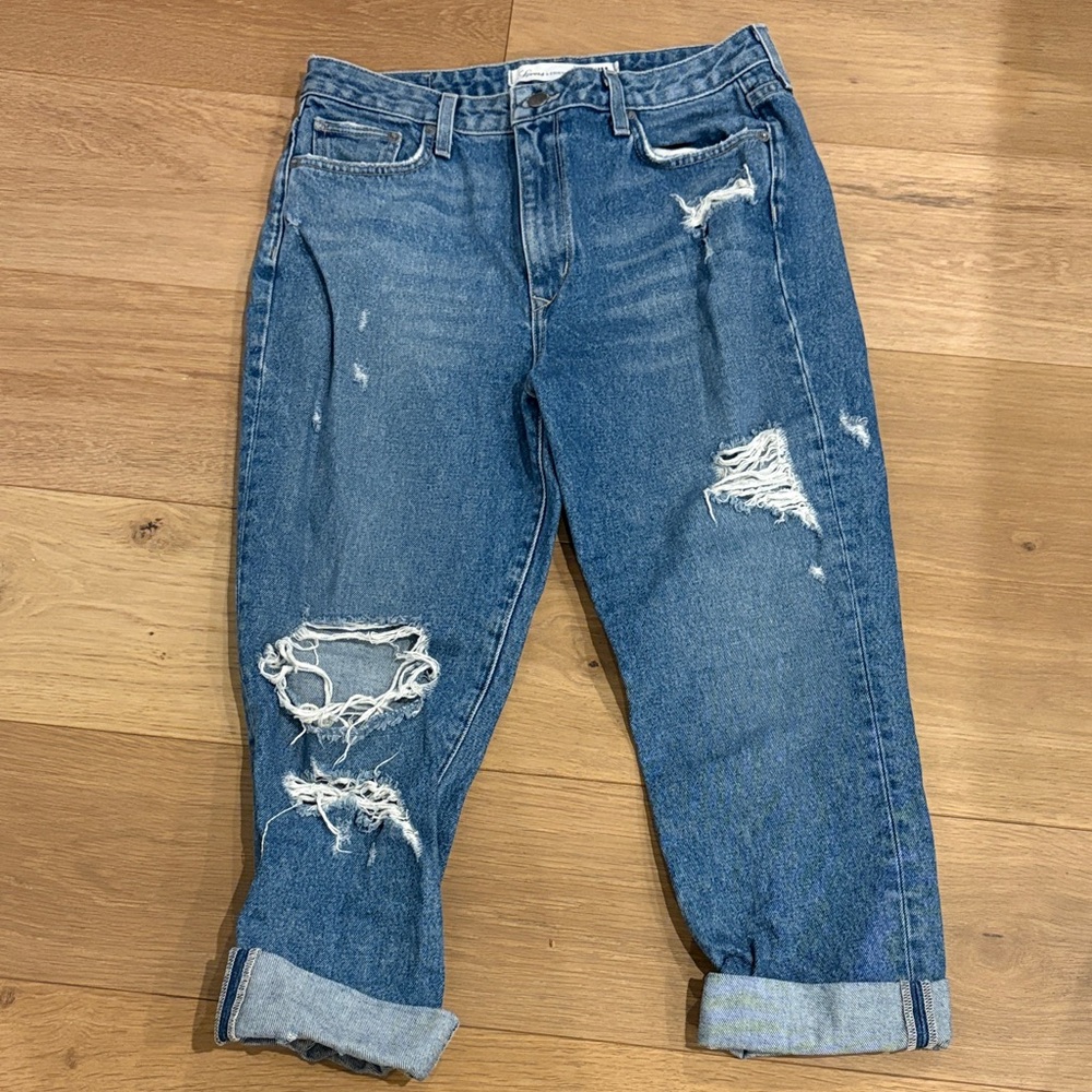 Lovers + Friends Blue Distressed Boyfriend Jeans - Size 30